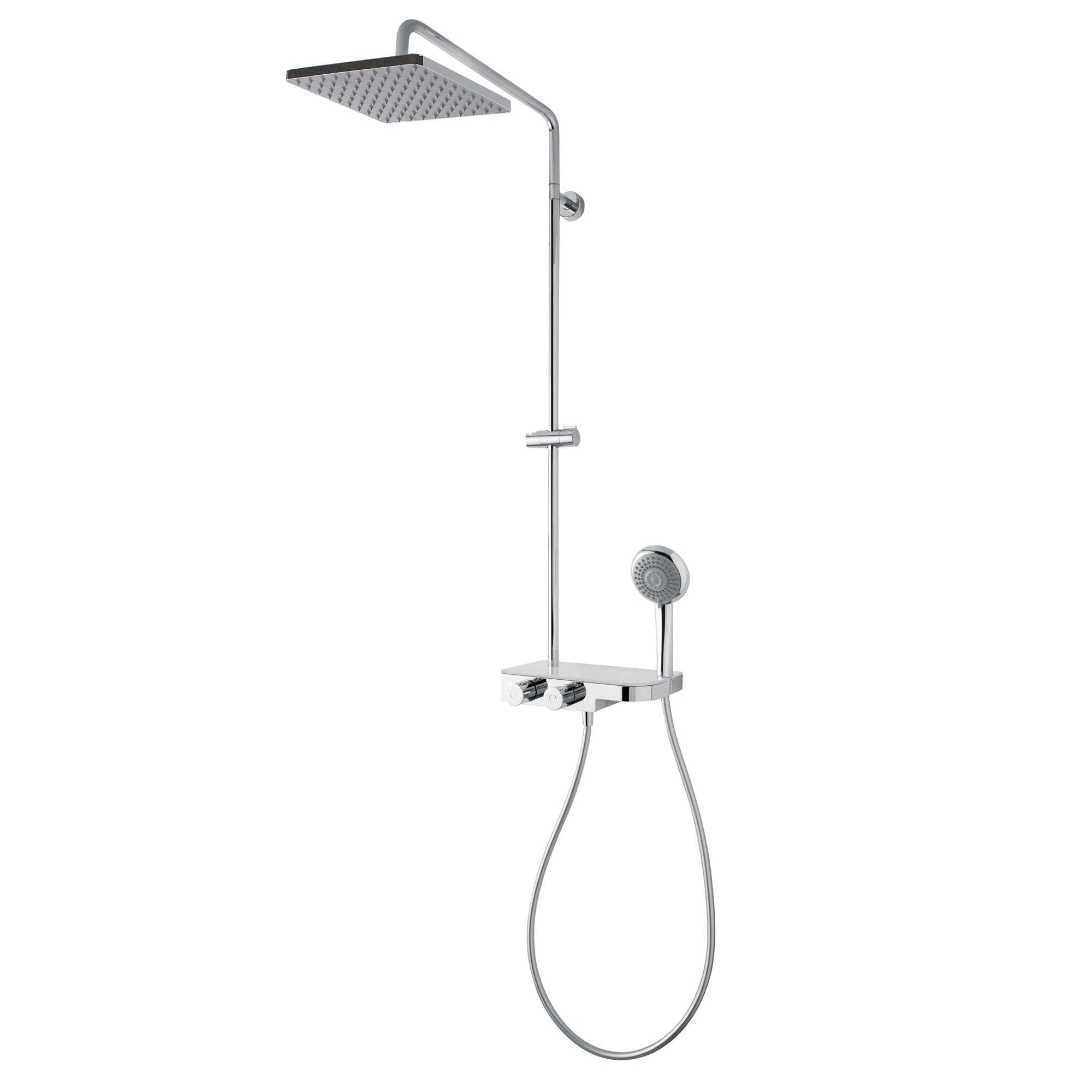 Aquamaxx 340 eckig, hochglanz verchromt mit Glasablage Aquamaxx 340 eckig, hochglanz verchromt mit Glasablage