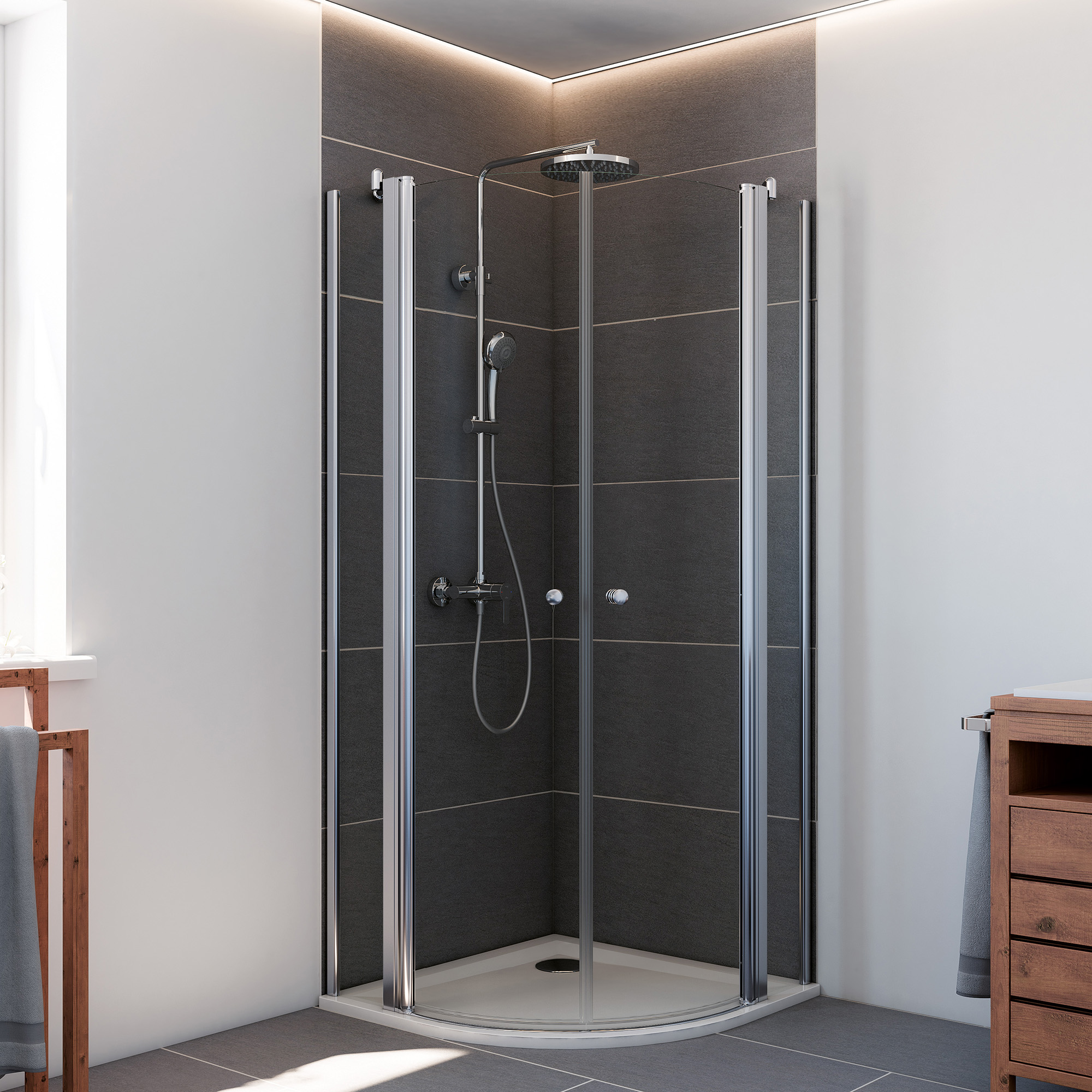 Elana 6 Runddusche Pendeltür 4-teilig R550 Elana 6 Runddusche Pendeltür 4-teilig R550