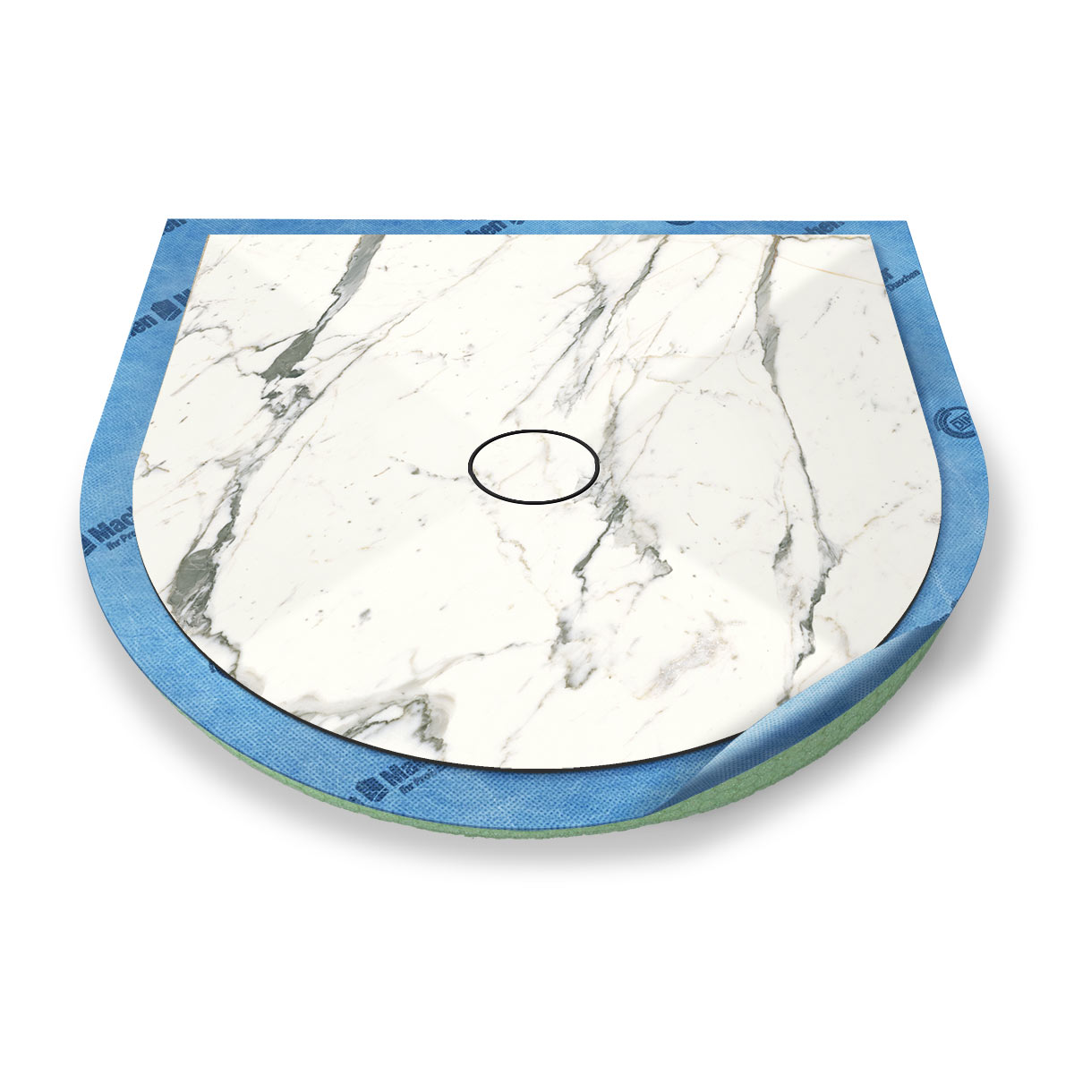 Halbkreis-Duschwanne Punktablauf mit Dekor-Oberfläche Halbkreis-Duschwanne Punktablauf mit Dekor-Oberfläche