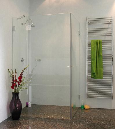 AiX, Eck-Duschkabine, 2 Türen, Glas klar, verchromt, H=195cm