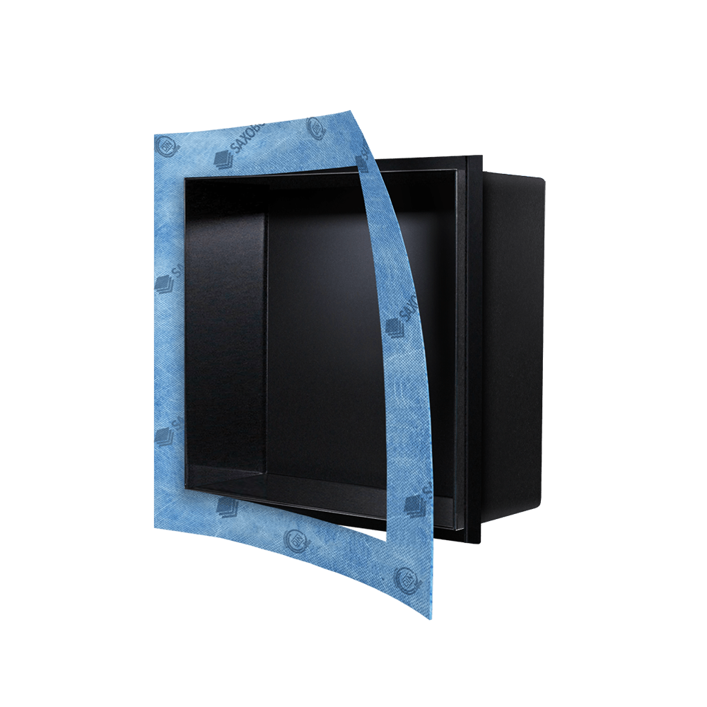 Wandnische aus Edelstahl: Schwarz / Weiß / farbig Wandnische aus Edelstahl: Schwarz / Weiß / farbig