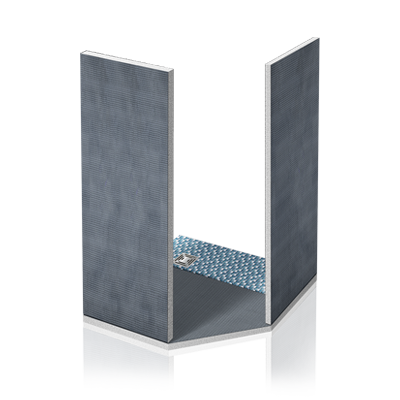 Douche pentagonale - hauteur totale de montage horizontale à partir de 6,6 cm / verticale à partir de 1,8 cm