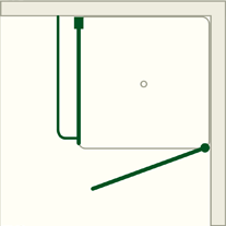 Eck-Duschkabine - Festwand - A1S