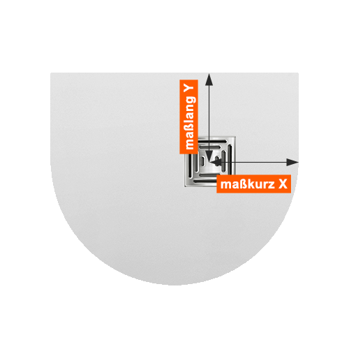 Halbkreis-Duschwanne Punktablauf aus Mineralwerkstoff Halbkreis-Duschwanne Punktablauf aus Mineralwerkstoff