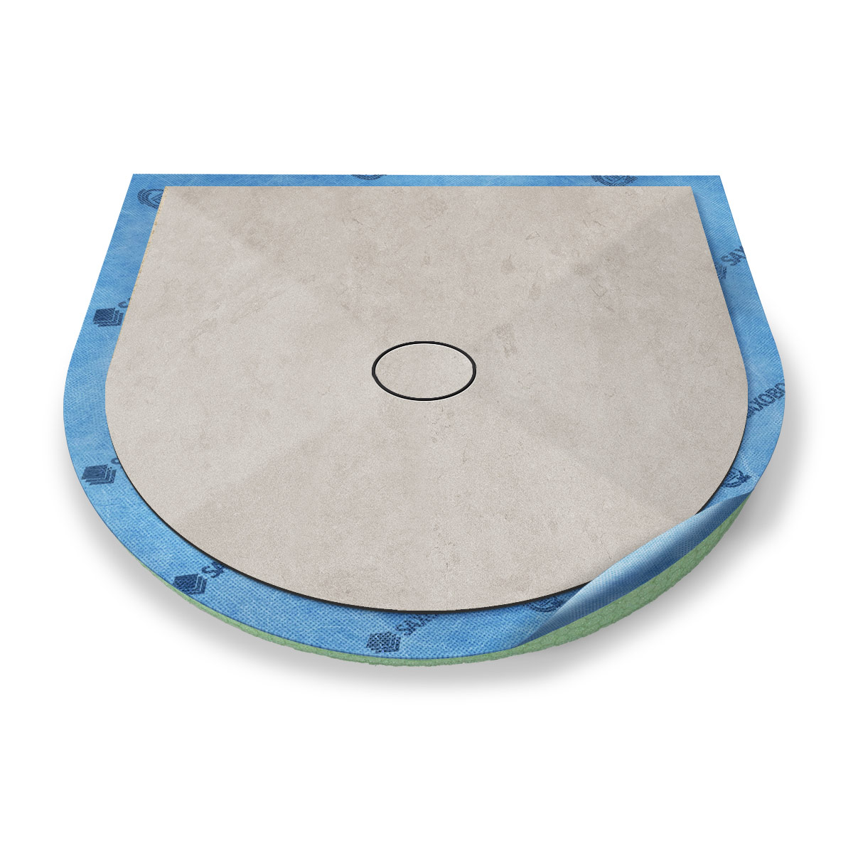 Halbkreis-Duschwanne Punktablauf mit Dekor-Oberfläche Halbkreis-Duschwanne Punktablauf mit Dekor-Oberfläche