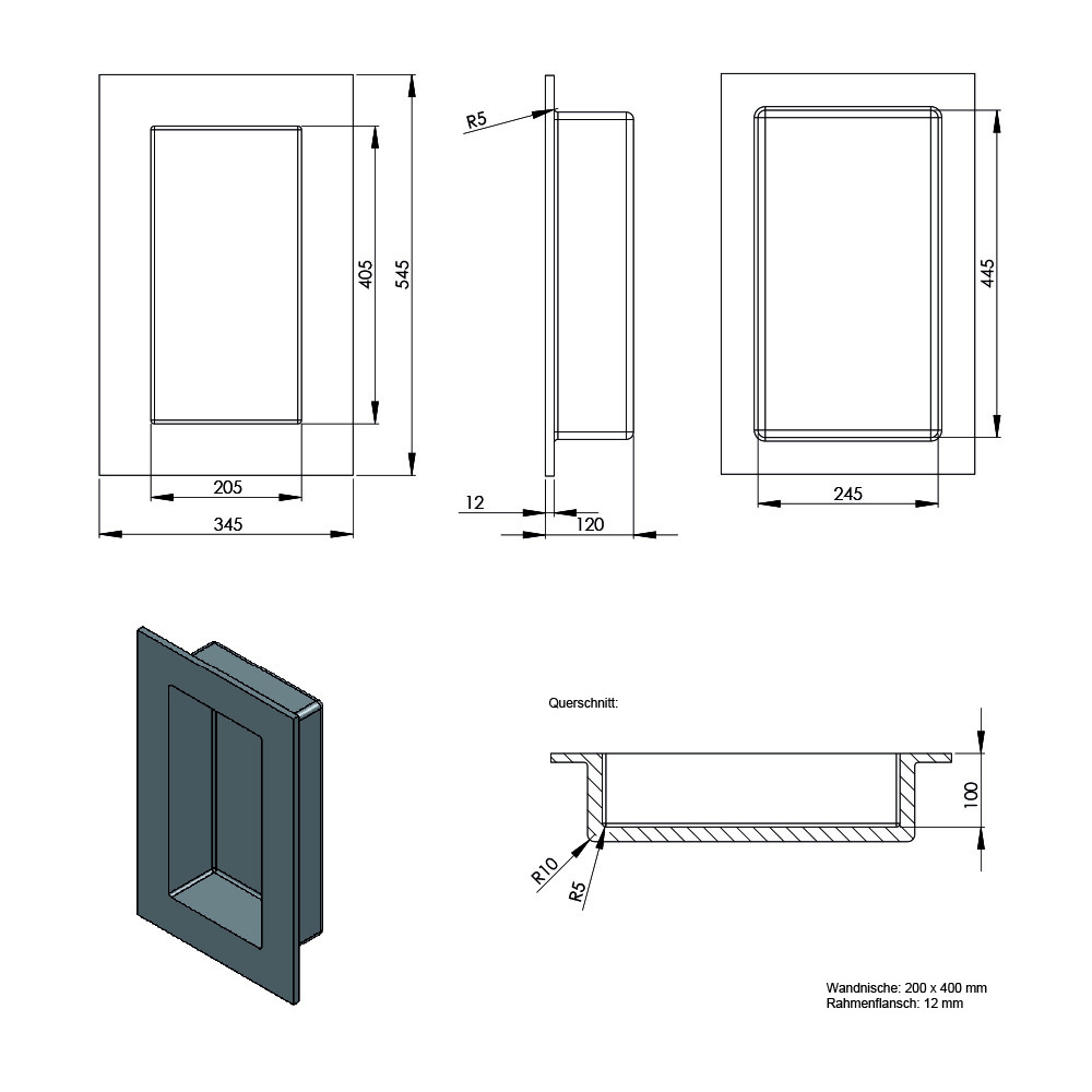Niche murale pouvant être carrelée Niche murale pouvant être carrelée