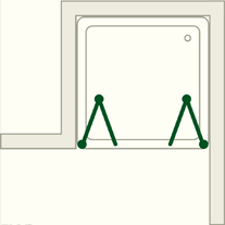 Nischen-Türen-Duschkabine - Falttür innen - FK2N Nischen-Türen-Duschkabine - Falttür innen - FK2N