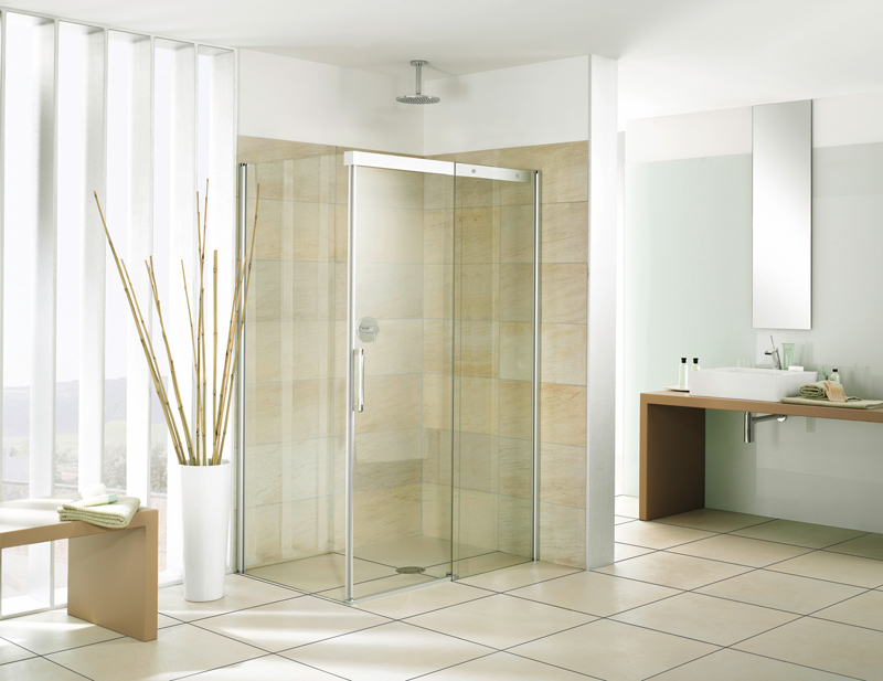 Breuer Sign Cabine de douche en verre avec porte coulissante Breuer Sign Cabine de douche en verre avec porte coulissante