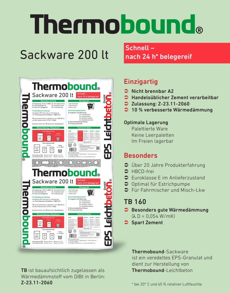Thermobound 200L Remblai en béton léger EPS Thermobound 200L Remblai en béton léger EPS
