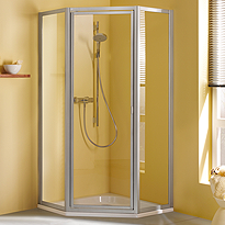 FARA Fünfeckdusche mit Klapptür 3-teilig