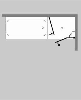 Bündige Eck-Dusche - 2 Türen innen/außen - BiX Bündige Eck-Dusche - 2 Türen innen/außen - BiX