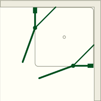 Douche d'angle affleurante - 2 portes - B2E Douche d'angle affleurante - 2 portes - B2E