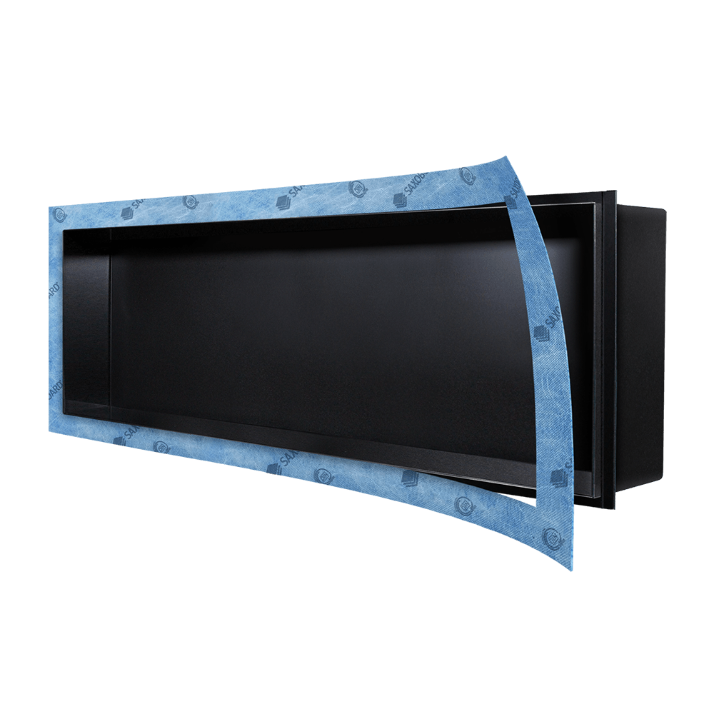 Wandnische aus Edelstahl: Schwarz / Weiß / farbig Wandnische aus Edelstahl: Schwarz / Weiß / farbig