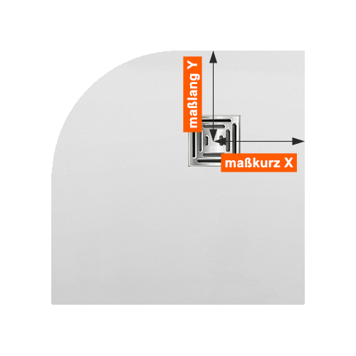 Viertelkreis-Duschwanne Punktablauf aus Mineralwerkstoff Viertelkreis-Duschwanne Punktablauf aus Mineralwerkstoff