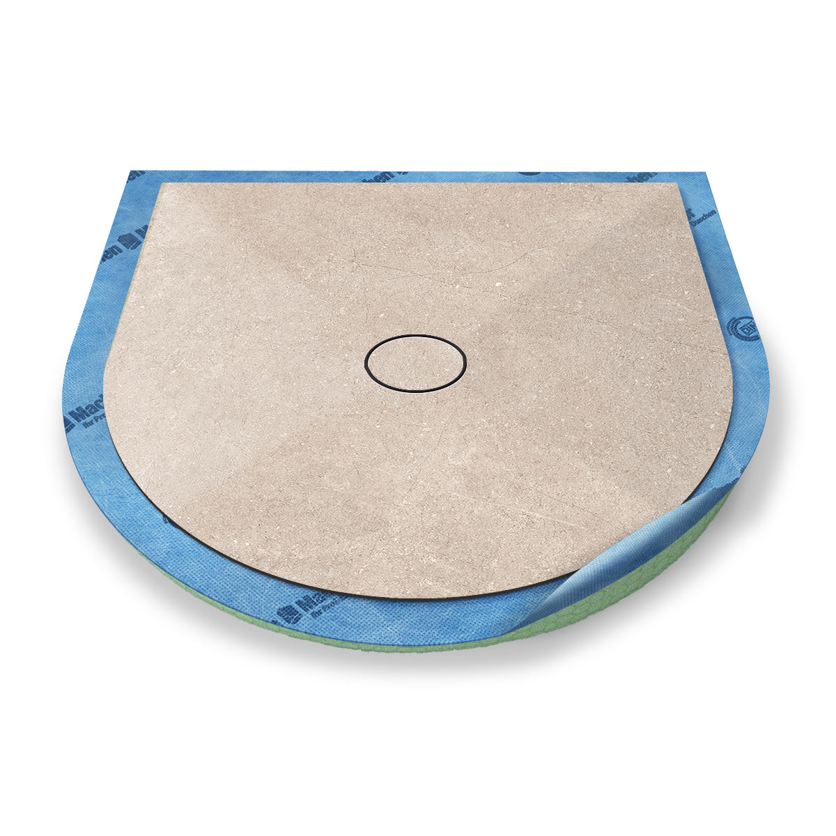 Halbkreis-Duschwanne Punktablauf mit Dekor-Oberfläche Halbkreis-Duschwanne Punktablauf mit Dekor-Oberfläche