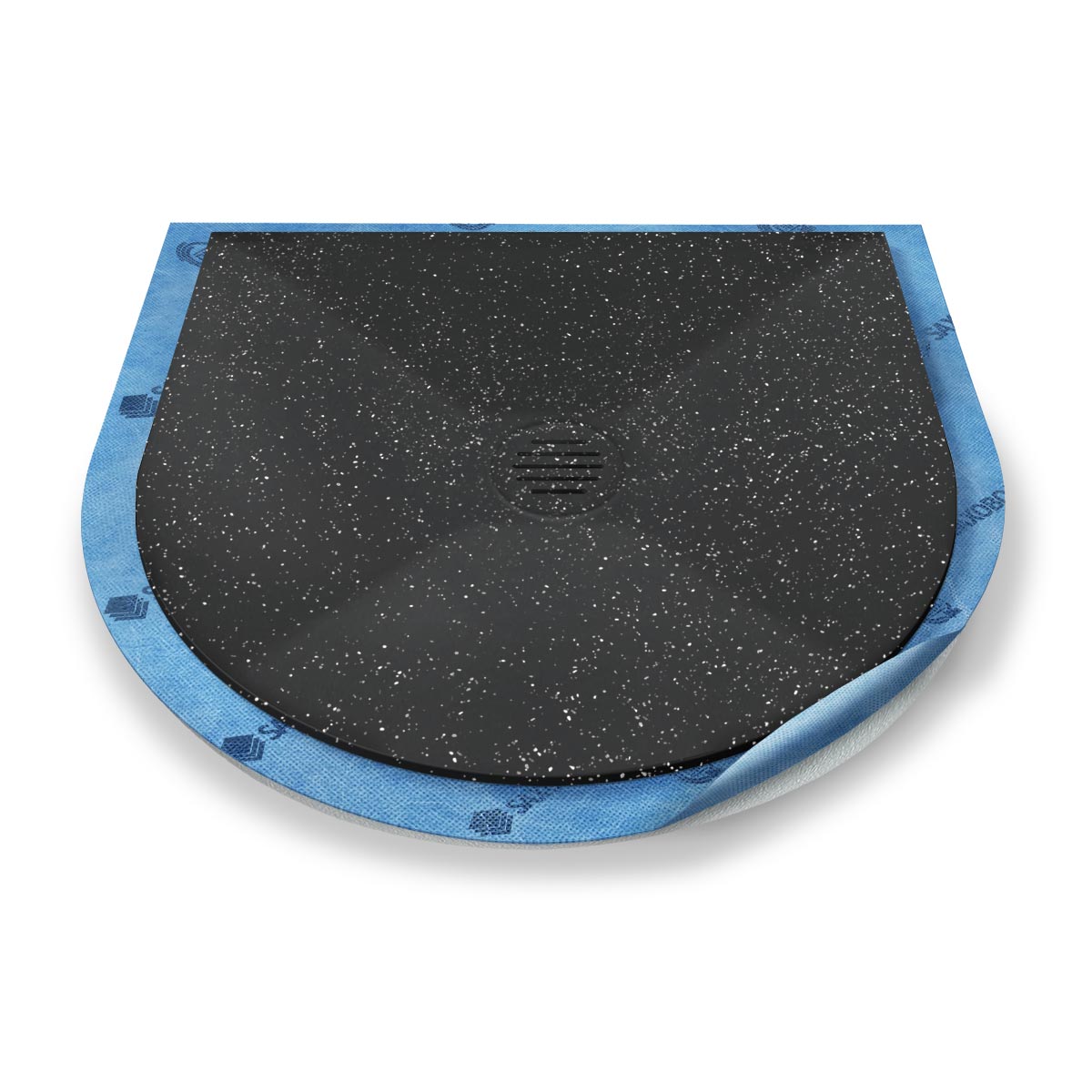 Halbkreis-Duschwanne Punktablauf aus Mineralwerkstoff Halbkreis-Duschwanne Punktablauf aus Mineralwerkstoff