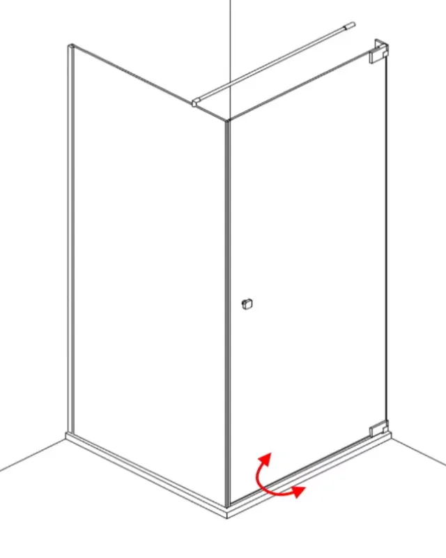 Teilgerahmte Eck-Duschkabine mit Pendeltür und Festwand - PG1S