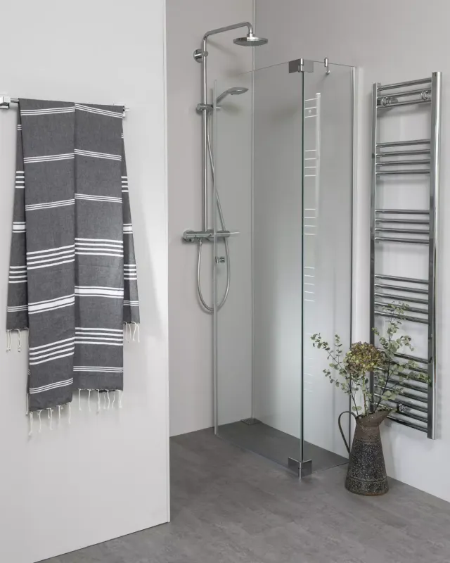 Nischendusche mit Pendeltür und Festteil - PGXN