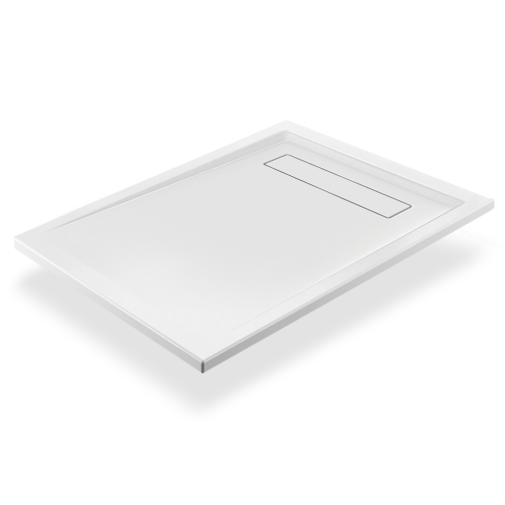 Receveur de douche Ecoulement de caniveau en acrylique / Lyon E Blanc Receveur de douche Ecoulement de caniveau en acrylique / Lyon E Blanc