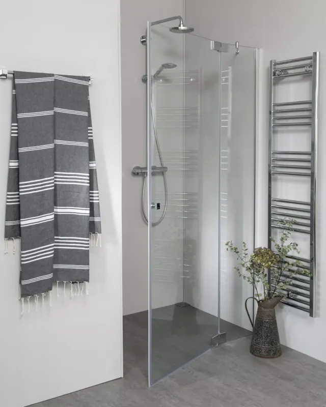 Nischendusche mit Pendeltür und Festteil - PGXN